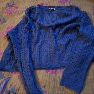 Moon River Navy Textured Sweater